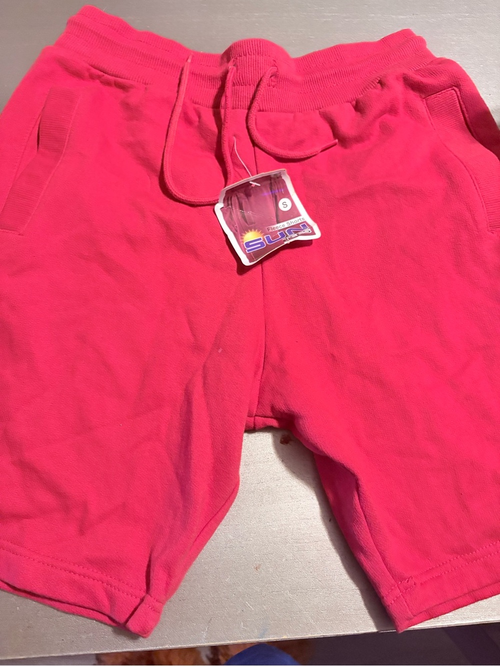 Bright Pink Knit Drawstring Shorts